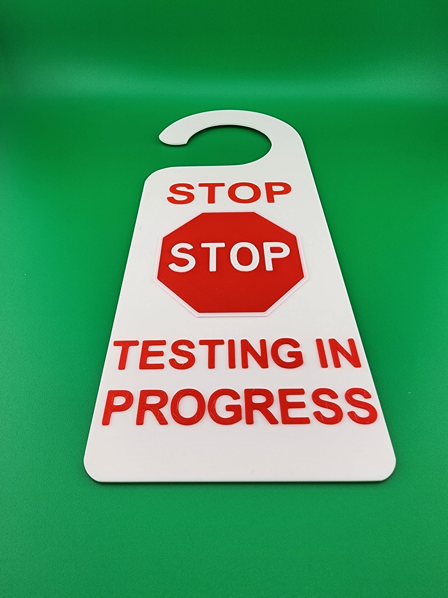 Testing In Progress Door Hanger