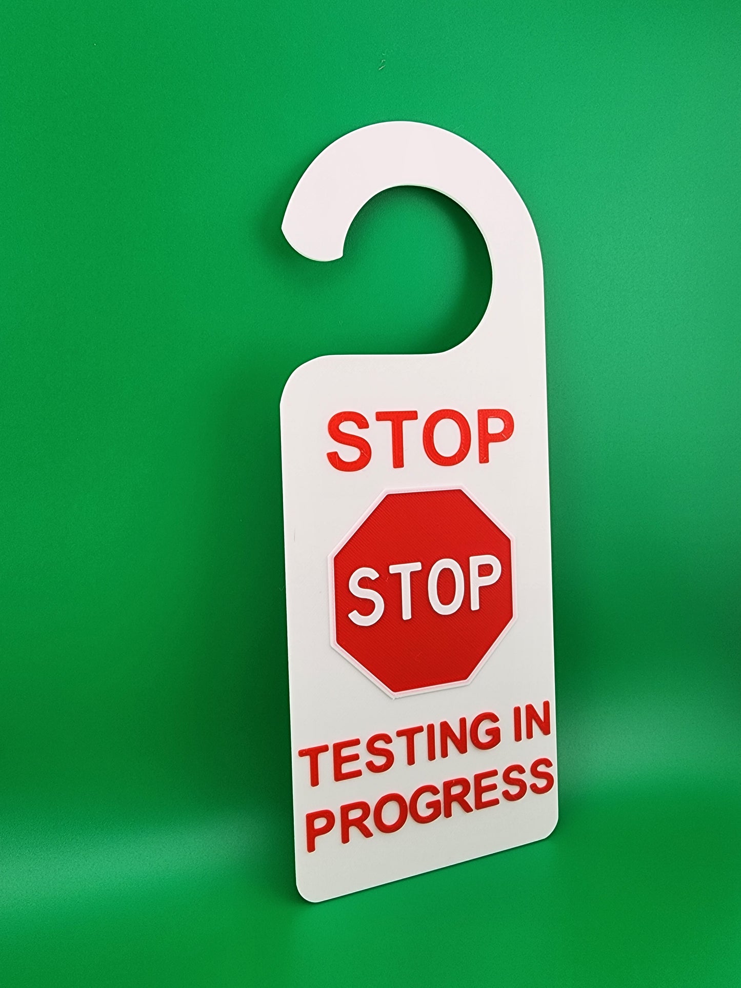 Testing In Progress Door Hanger